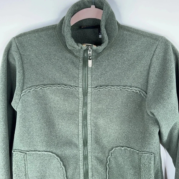 Vintage Patagonia Windzone Jacket Green Synchilla Ruffle Zip Front Fleece USA XS - Picture 2 of 13
